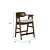 Zsy Counter Stool Chair, Open Back, Java Brown Birch Wood, Sand White