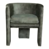 Gela Dining Chair, Three Legged Barrel Accent Sides, Rainforest Green