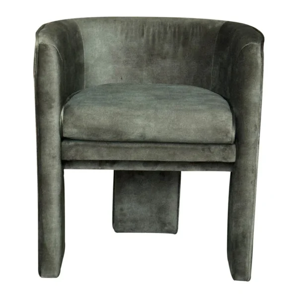 Gela Dining Chair, Three Legged Barrel Accent Sides, Rainforest Green