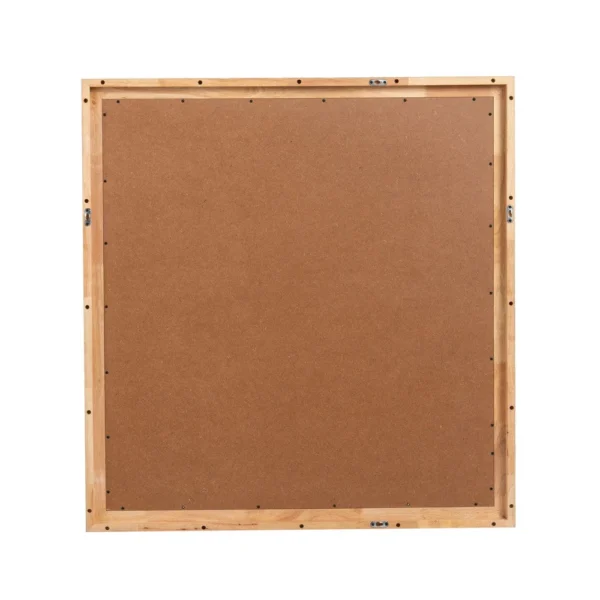 Noe Malia Mirror, 40 Inch Rectangular Rubberwood Frame, Natural Brown