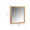 Noe Malia Mirror, 40 Inch Rectangular Rubberwood Frame, Natural Brown