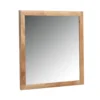Noe Malia Mirror, 40 Inch Rectangular Rubberwood Frame, Natural Brown