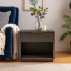BM338302_5 Noe Celia Nightstand, Retro Gray Rubberwood and Faux Wood, 32 Inch