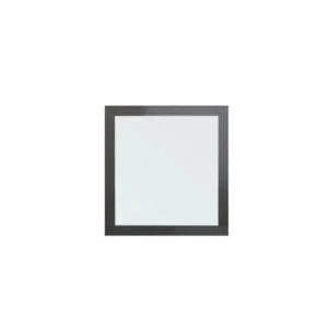 Cid Resu Dresser Mirror, Gray Slatted Frame, 41 Inch, Engineered Wood