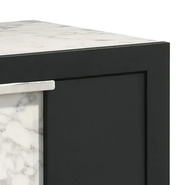 BM338383_1_4f1d00b1-8c59-4dcf-ae47-13e2a981dbd6 Amey 2 Drawer Nightstand, White Marble Trim, Black Wood