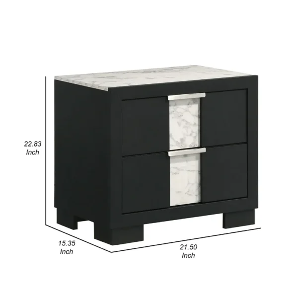 BM338383_4_0143646f-f1e6-470e-b0da-640d1b788b1f Amey 2 Drawer Nightstand, White Marble Trim, Black Wood