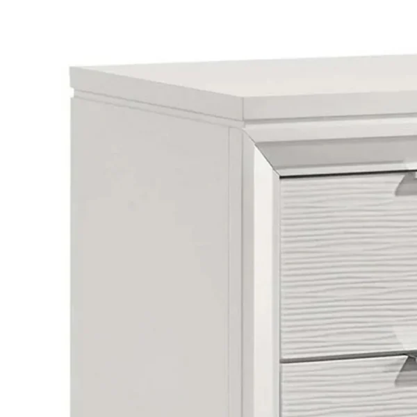 BM338400_1_1f084637-575e-4593-9a58-420e6e9db06d Ressy Nightstand with 2 Drawer, Silver Metal, Contemporary White Wood
