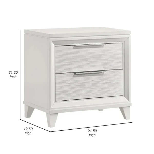 BM338400_4_43af895c-0110-4d14-9bc7-5db9cd0ab156 Ressy Nightstand with 2 Drawer, Silver Metal, Contemporary White Wood