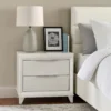 BM338400_5_cc570001-00b5-4e7c-b84d-527ce7b354eb Ressy Nightstand with 2 Drawer, Silver Metal, Contemporary White Wood