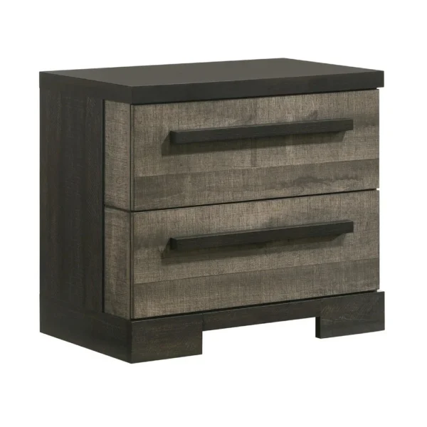 BM338405_92d7d69f-5f0a-4ac1-b3ba-8cb08bb37e2f Ruthe Nightstand with 2 Drawers, Wide Top, Ebony Black, Gray Wood