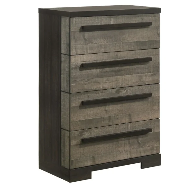 BM338406_d689a114-9f28-466d-ae39-b0f31f8d3032 Ruthe Tall Dresser Chest with 4 Drawers, Ebony Black, Gray Wood
