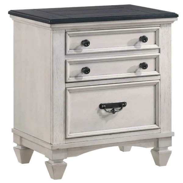 BM338418_04e8ce15-2544-4924-8012-a060a077e052 Sawz Nightstand with 3 Drawers, Charcoal Plank Top, Light Gray Wood