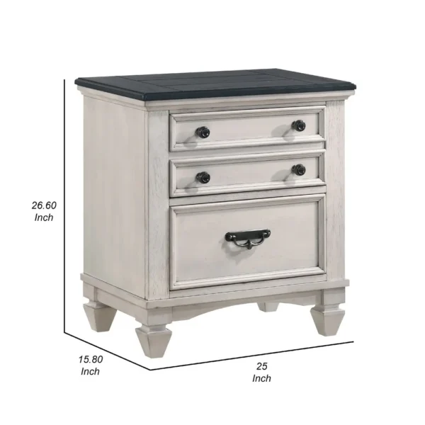 BM338418_4_fa410516-d655-4820-9e83-b1de1d69a8d9 Sawz Nightstand with 3 Drawers, Charcoal Plank Top, Light Gray Wood