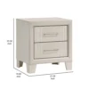BM338424_4_11da8c92-97b1-4759-a65d-abdb3fa5a2b9 Charie Nightstand with 2 Drawers, Tapered Legs, Silver Metal, White Wood