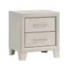 BM338424_f7b76e15-cfac-4456-91ba-187d1cb69107 Charie Nightstand with 2 Drawers, Tapered Legs, Silver Metal, White Wood