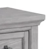 Bix Nightstand, 2 Dovetail Drawers, Bronze Handles, Light Gray