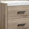 BM338462_2_aae15e71-d988-4aca-bf17-413e1736a91f Tily Nightstand w Wall Panel, 2 Drawers, White Faux Stone Top, Brown