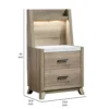 BM338462_4_5e5e3dfc-1564-4757-b7af-506df137644d Tily Nightstand w Wall Panel, 2 Drawers, White Faux Stone Top, Brown