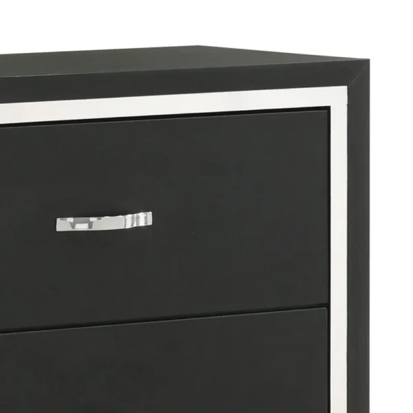 BM338468_1_a1c5b6f1-4348-4d8c-94d0-39824b885811 Geny Tall Dresser Chest, 4 Drawers, Silver Trim and Metal Handles, Black