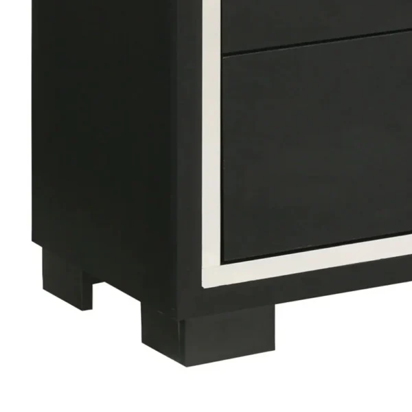 BM338468_3_7fd9b3e8-49fc-4f01-80a1-e801fee09230 Geny Tall Dresser Chest, 4 Drawers, Silver Trim and Metal Handles, Black