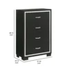 BM338468_4_91afee2b-afe1-43ad-ab85-7b5d9bdc647f Geny Tall Dresser Chest, 4 Drawers, Silver Trim and Metal Handles, Black