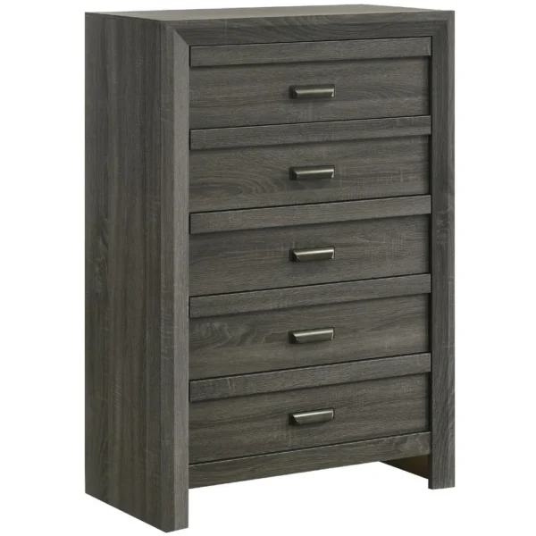 BM338481_19fa2f53-bc88-461a-a3b3-1b41c18a0fbd Velz Tall Dresser Chest, 5 Drawers, Finger Pull Handles, Dark Gray Wood