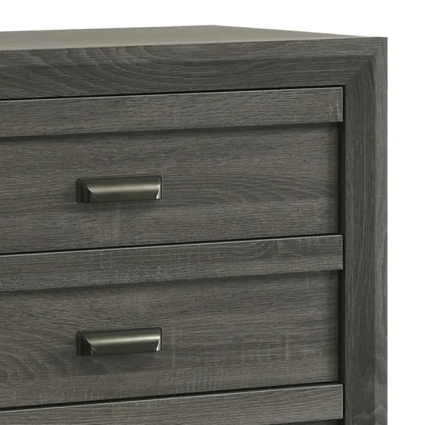 BM338481_1_98abe8f9-fda0-430d-878f-637e2f792c87 Velz Tall Dresser Chest, 5 Drawers, Finger Pull Handles, Dark Gray Wood