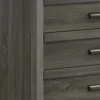 BM338481_2_0f1e65b7-ff38-425b-a01a-02492a1df5b3 Velz Tall Dresser Chest, 5 Drawers, Finger Pull Handles, Dark Gray Wood