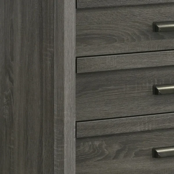 BM338481_2_0f1e65b7-ff38-425b-a01a-02492a1df5b3 Velz Tall Dresser Chest, 5 Drawers, Finger Pull Handles, Dark Gray Wood