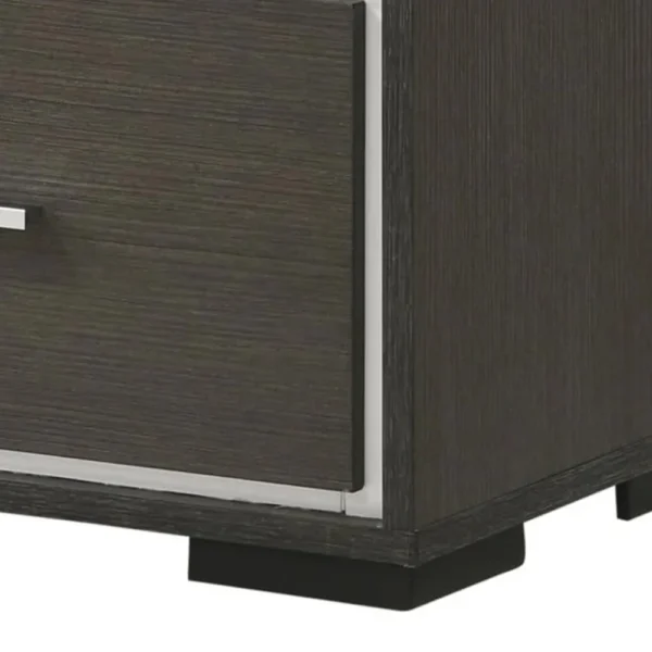 BM338488_3_47f5653c-a2f1-4d49-9234-97384ad5ae2e Hez Nightstand, 2 Drawers, Silver Trim, Modern Dark Brown Finish
