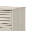 Sary Nightstand, 2 Drawers, Black Finger Handles, Off White Wood