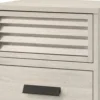Sary Nightstand, 2 Drawers, Black Finger Handles, Off White Wood