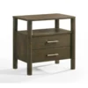 BM338538_759fbf8e-8358-4fc0-bca2-225acff428be Cid Caro Nightstand, 2 Drawers 1 Shelf, Wenge Brown Rubberwood, 24 Inch