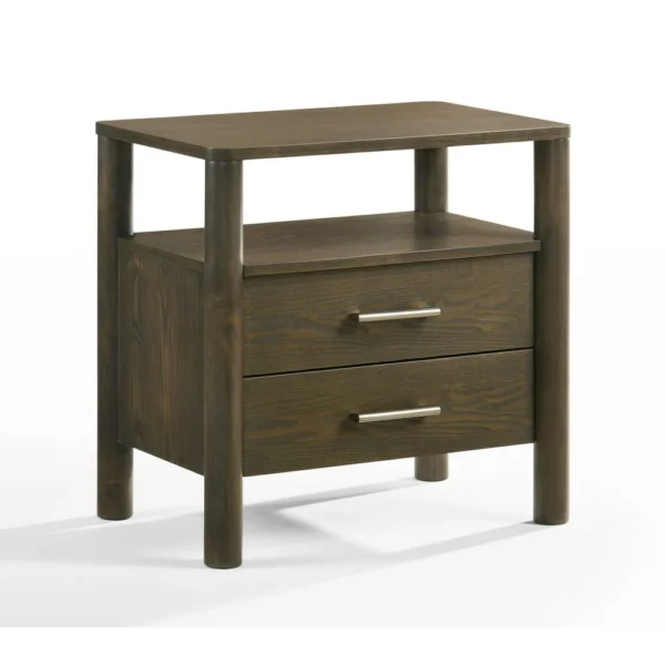 BM338538_759fbf8e-8358-4fc0-bca2-225acff428be Cid Caro Nightstand, 2 Drawers 1 Shelf, Wenge Brown Rubberwood, 24 Inch
