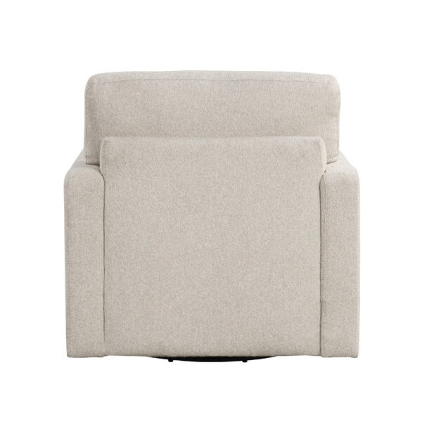 Ompa Swivel Armchair with Lumbar Pillow, Cream Beige Boucle