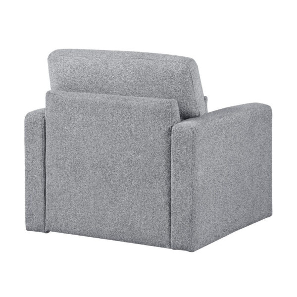 Ompa Swivel Armchair with Lumbar Pillow, Cloud Gray Boucle