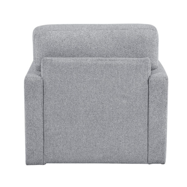 Ompa Swivel Armchair with Lumbar Pillow, Cloud Gray Boucle