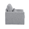 Ompa Swivel Armchair with Lumbar Pillow, Cloud Gray Boucle