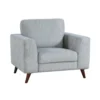 BM338604_c4ba4e79-82fa-45d8-b948-26934afee687 Ricca Armchair, Blue Gray Chenille, Foam, Angled Brown Wood Legs
