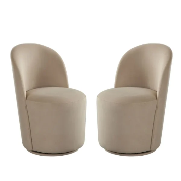 BM338641_200dc707-b82a-478d-924a-13537de85e8e Accent Swivel Dining Chairs, Set of 2, Camel Brown Velvet, Contoured Back