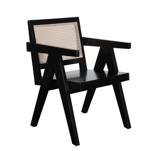 BM338691_2a6afbc6-7ff5-4c6b-9ecf-af3a0a5a029e Kato Dining Armchair, Cane Backrest, 24 Inch, Black Solid Mango Wood