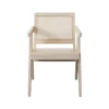 Kato Dining Armchair, Cane Backrest, 24 Inch, Natural Brown Solid Mango Wood