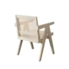 Kato Dining Armchair, Cane Backrest, 24 Inch, Natural Brown Solid Mango Wood