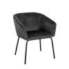 BM338713_2_fc854a00-e558-43c5-915a-50e584b3a10a Voro Dining Chair Set of 2, Gray Velvet, Sleek Black Metal Legs