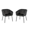BM338713_38911fa5-65db-462c-b5b0-3dc18883b56d Voro Dining Chair Set of 2, Gray Velvet, Sleek Black Metal Legs