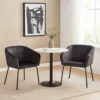 BM338713_5 Voro Dining Chair Set of 2, Gray Velvet, Sleek Black Metal Legs
