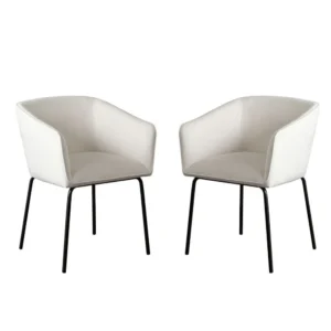 BM338714_ea0abf9d-ce12-43ec-9b0a-c03e02d5fca7 Voro Dining Chair Set of 2, Mist White Fabric, Sleek Black Metal Legs