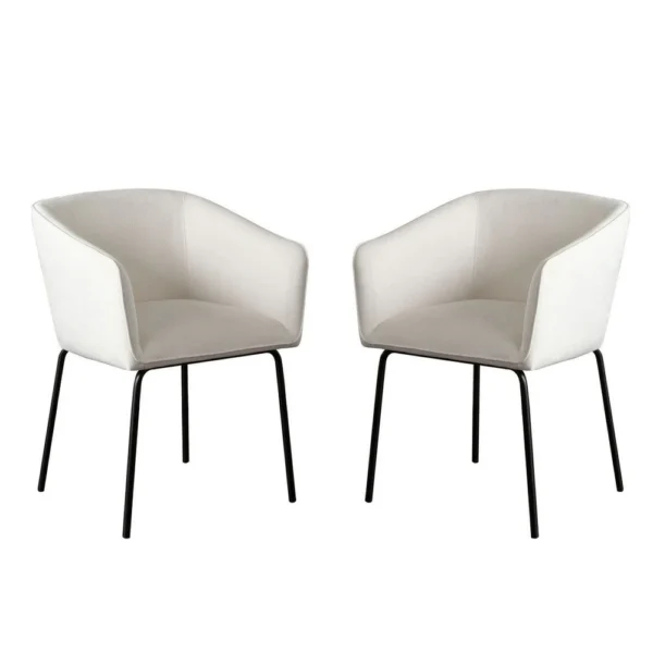 BM338714_ea0abf9d-ce12-43ec-9b0a-c03e02d5fca7 Voro Dining Chair Set of 2, Mist White Fabric, Sleek Black Metal Legs