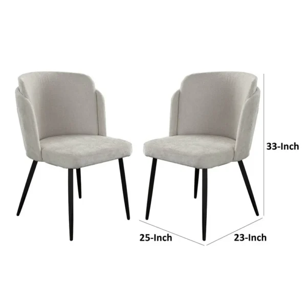 BM338734_4_891dacc0-4e36-4755-bce5-1b3bca2609a5 Griz Dining Side Chair Set of 2, Curved Back, Cream White Polyester, Black