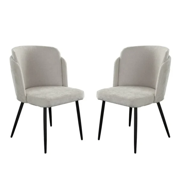 BM338734_cacbc075-1f0f-495d-8c24-2ff907e7060f Griz Dining Side Chair Set of 2, Curved Back, Cream White Polyester, Black